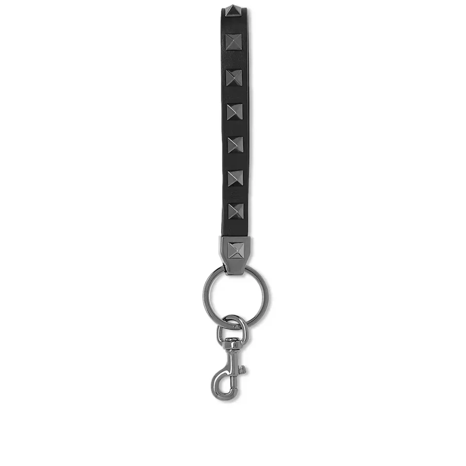 Rockstud Leather Key Ring