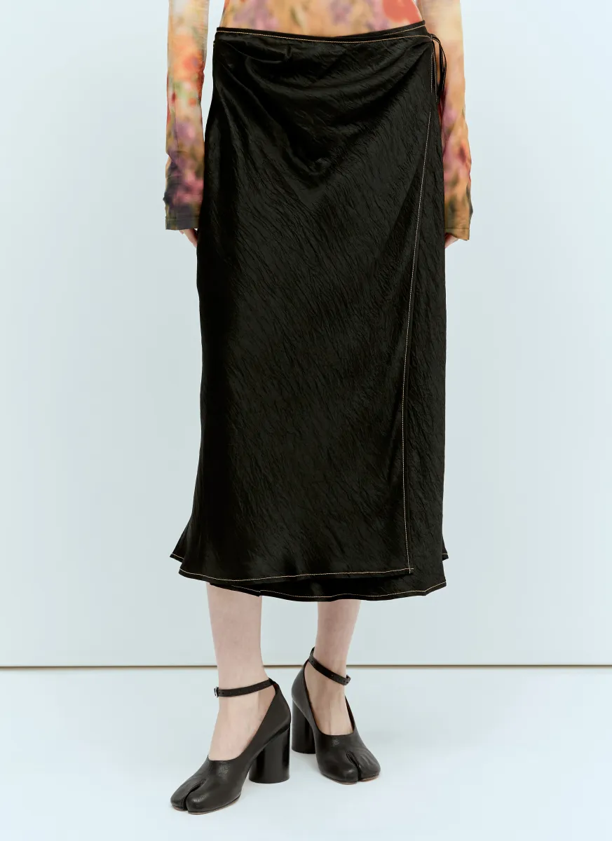 Satin Wrap Skirt