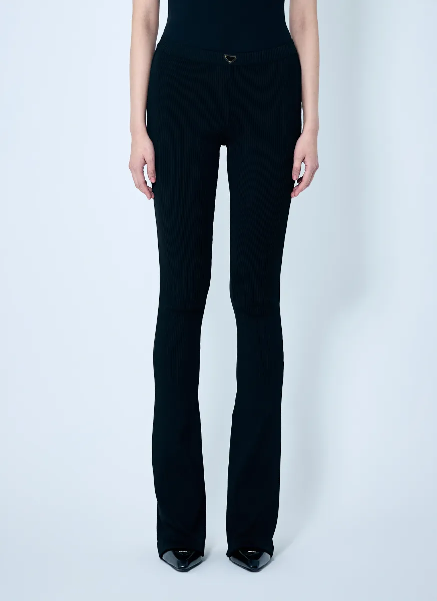 Ribbed Knit Jersey Pants