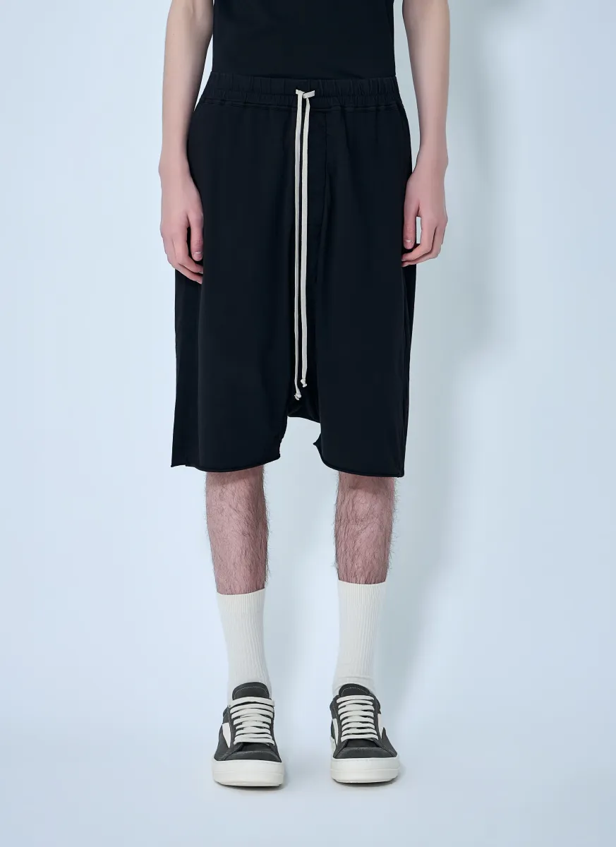 Drop-Crotch Drawstring Shorts