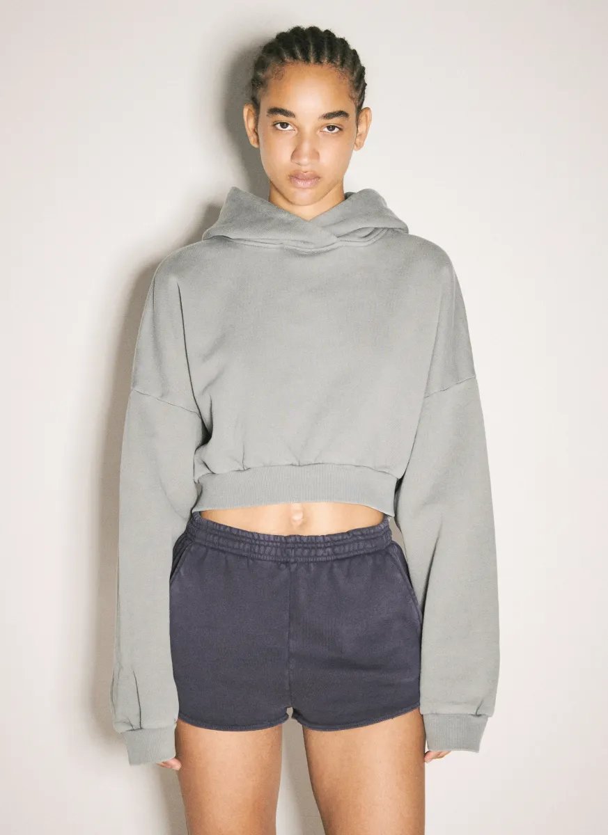Cropped Heavy Hooded Sweatshirt
