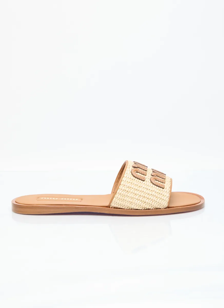 Logo Patch Woven Slides