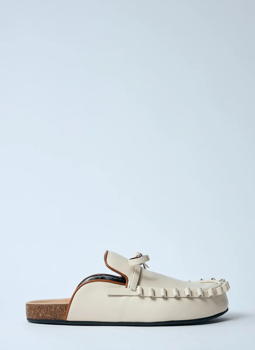 Leather Ruffle Mules