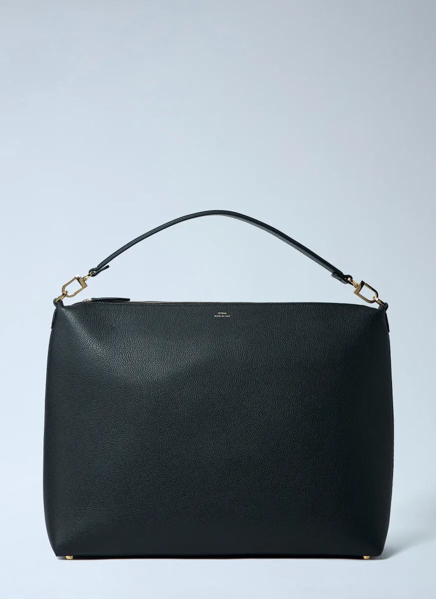 Medium Bevel Grained Leather Shoulder Bag