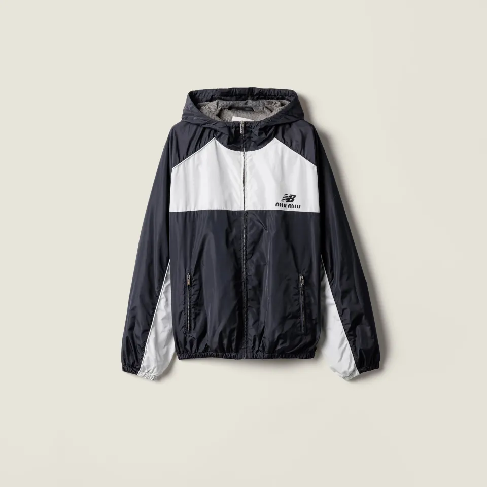 Technical poplin hoodie jacket