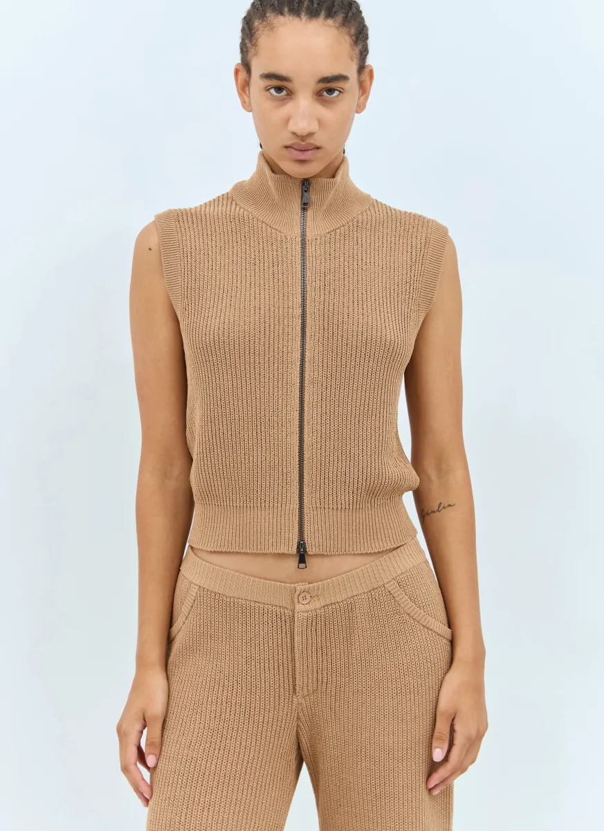 Aries Knit Zip-Up Vest