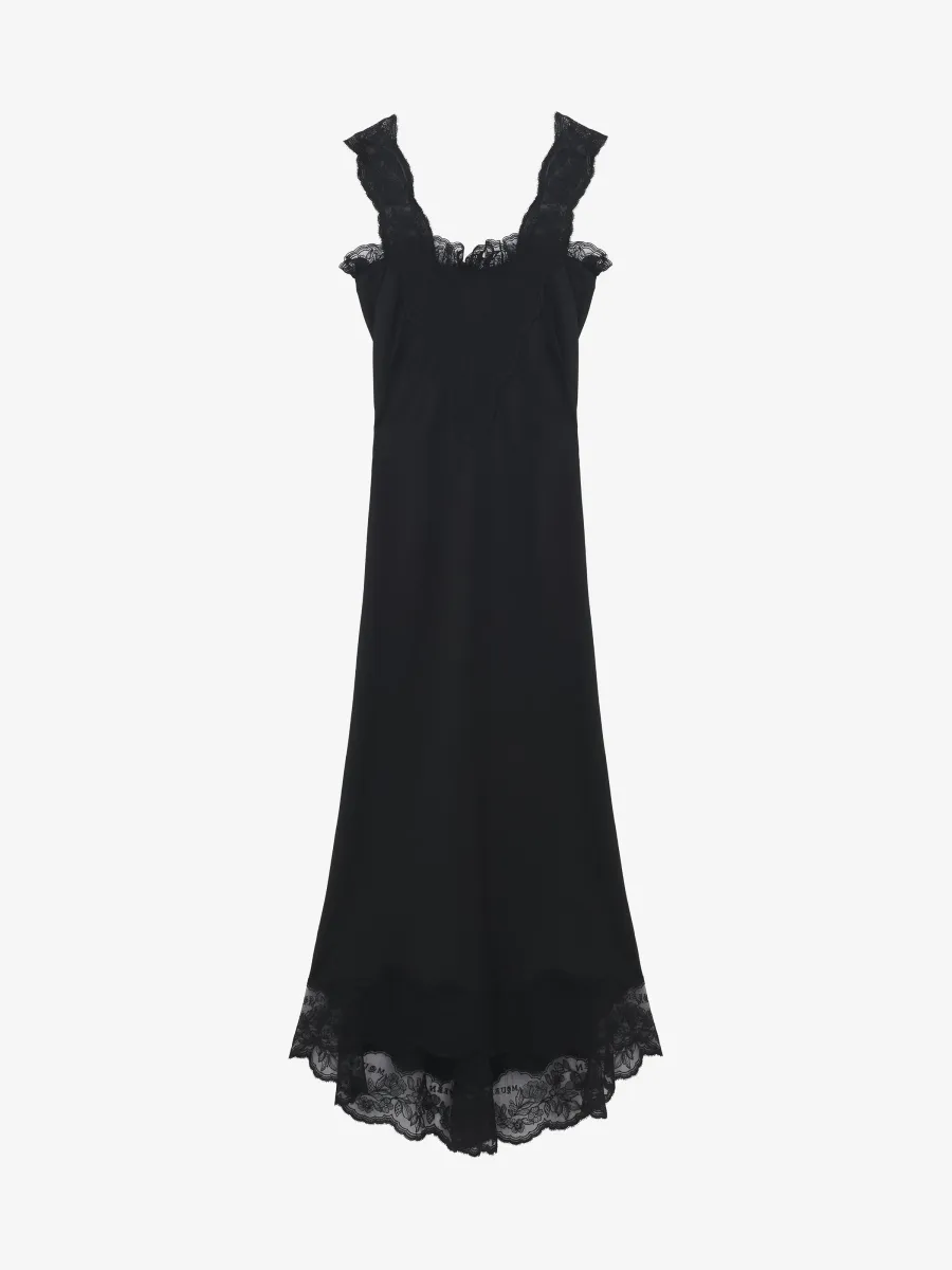 Lace Trim Midi Dress