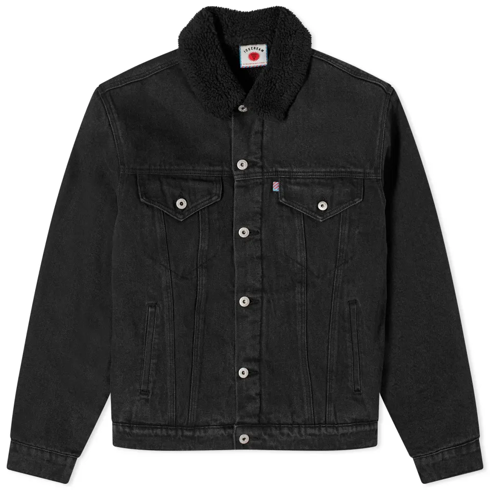 Running Dog Sherpa Denim Trucker Jacket