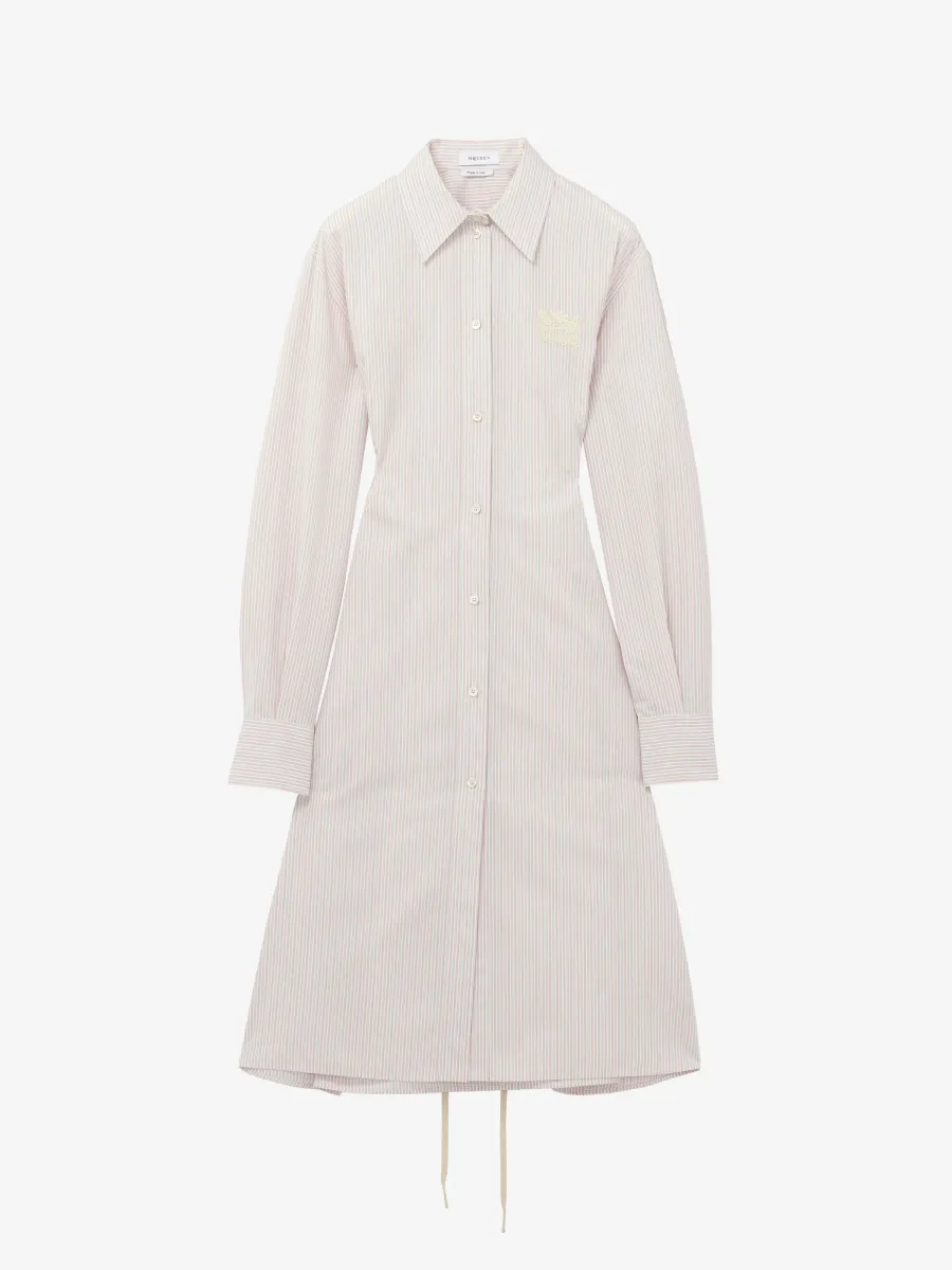 Pinstriped Shirt Dress