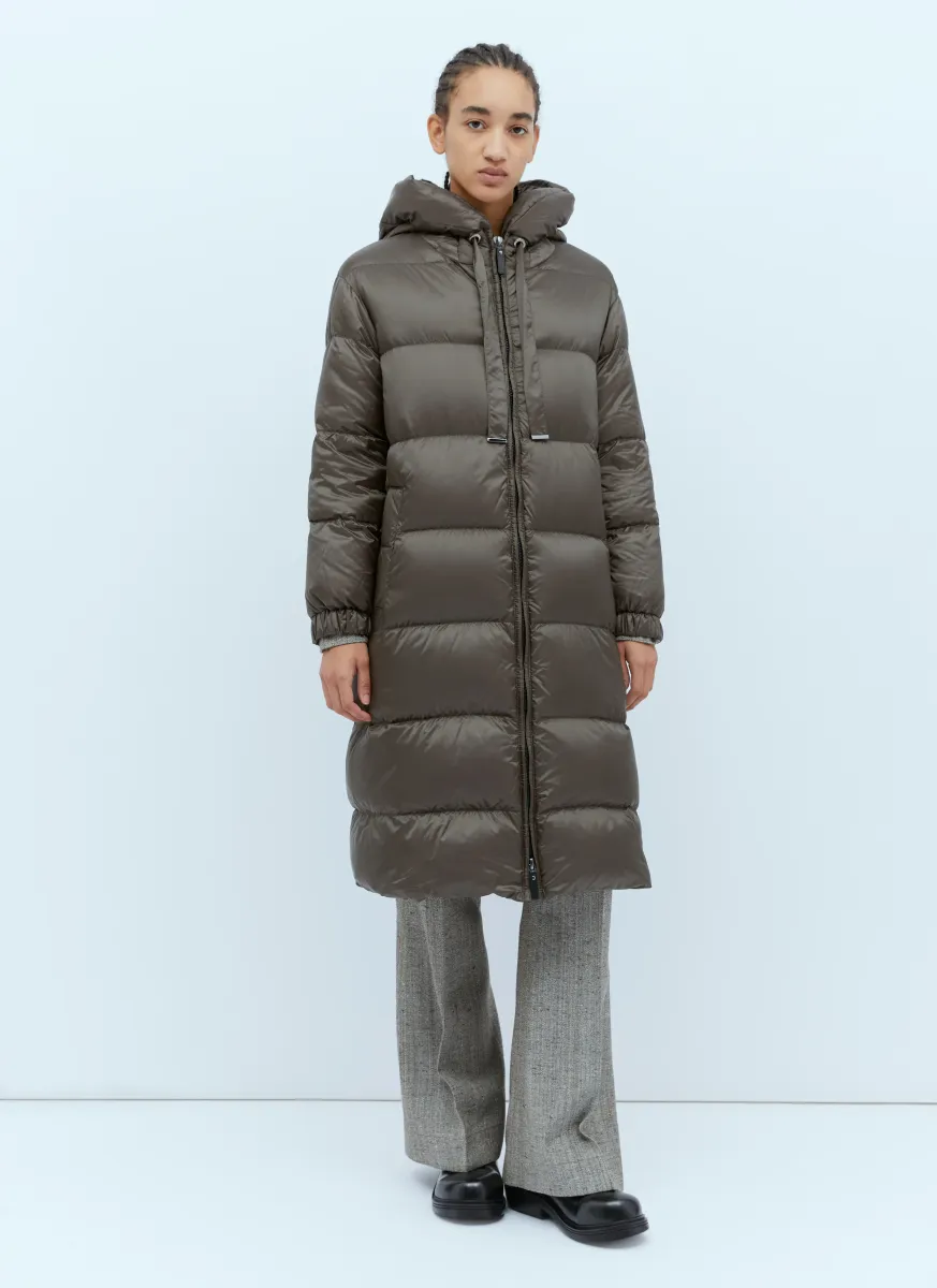 Long Quilted Parka Coat