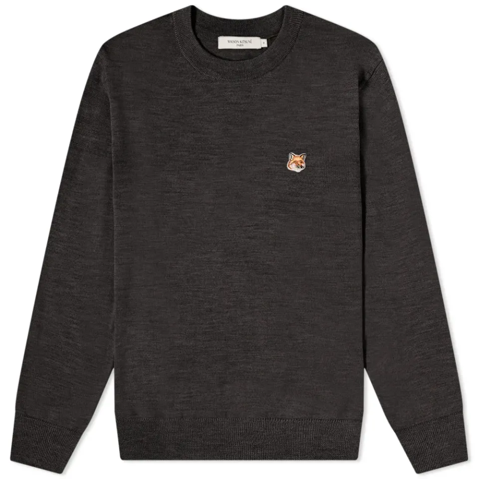 Maison Kitsuné Fox Head Patch Merino Crew Knit
