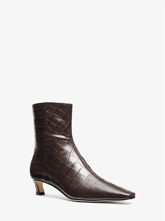 Cosmo Crocodile Embossed Leather Boot
