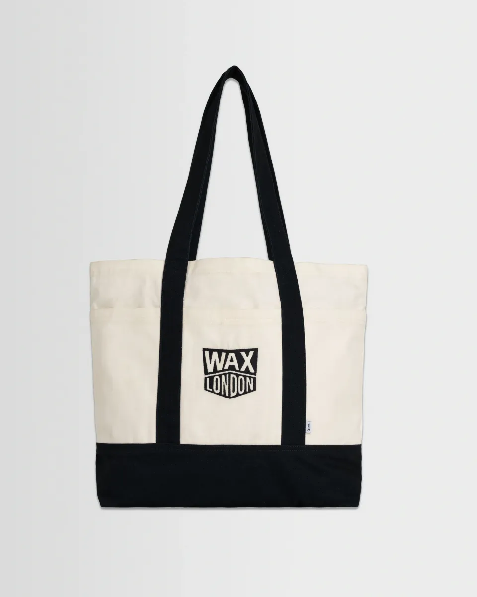 Truman - Ecru and Navy Canvas Tote Bag