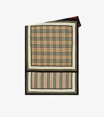 Montage Print Silk Scarf in Archive beige