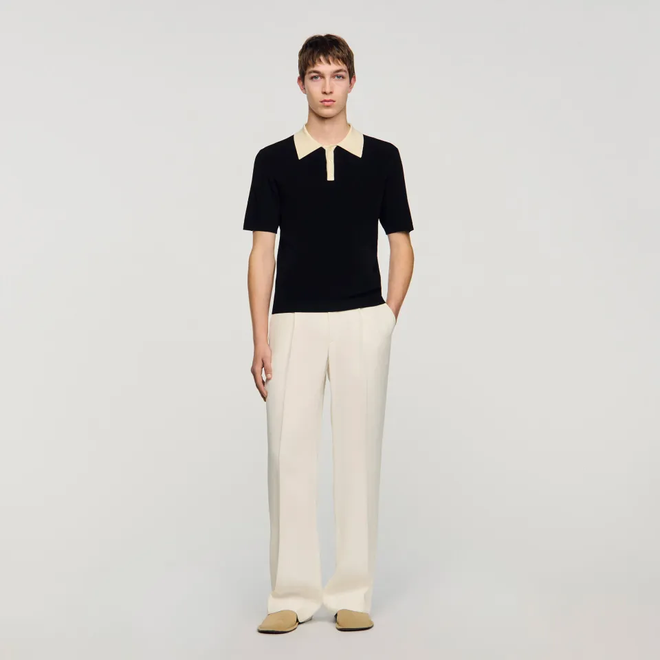 Two-tone polo shirt