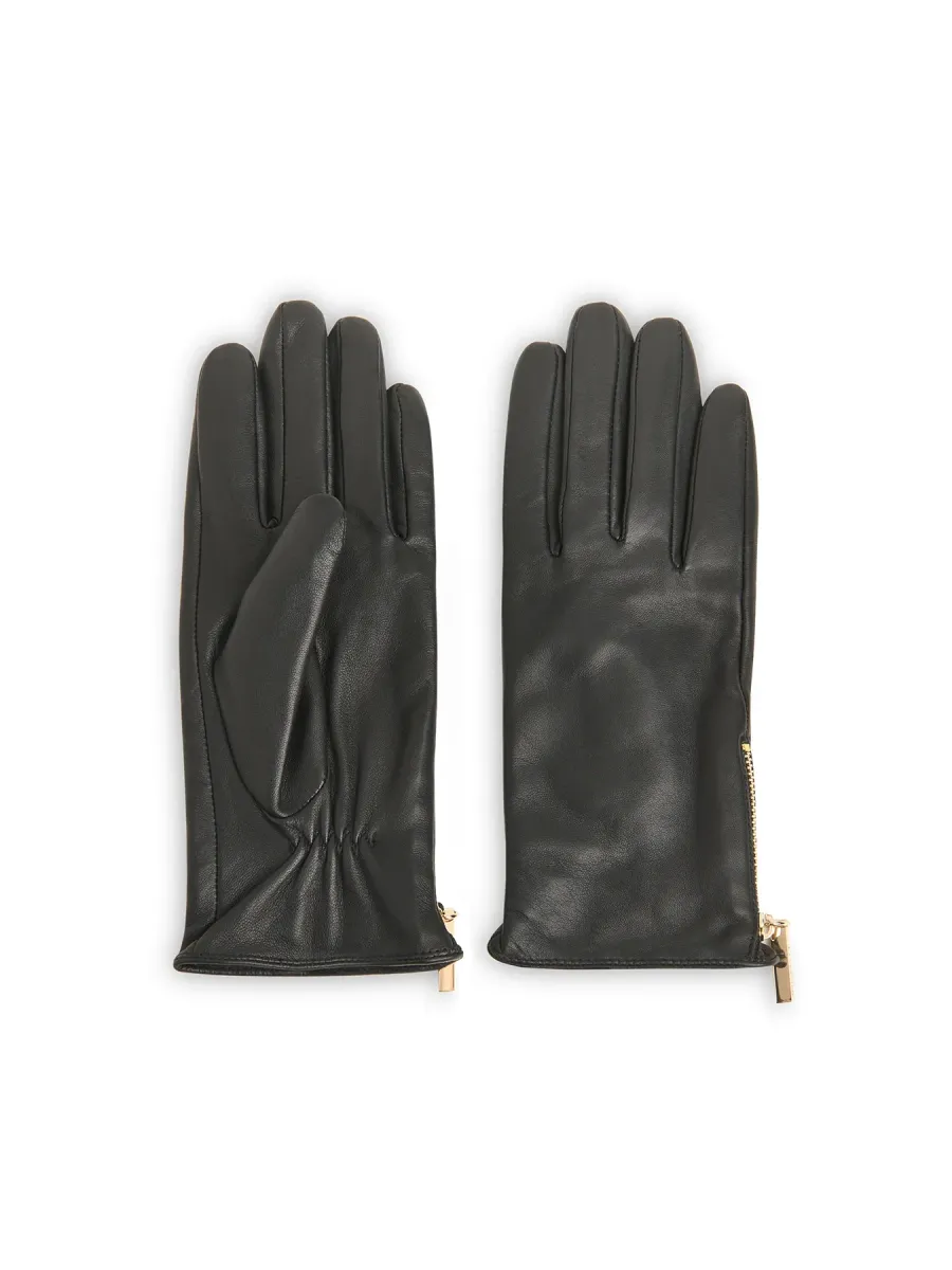 Zip Leather Gloves