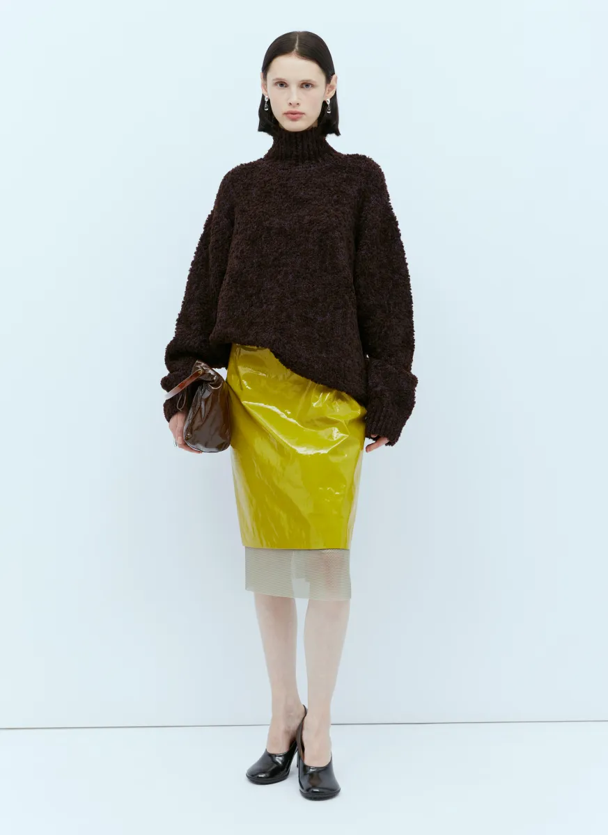 Coated Midi Skirt