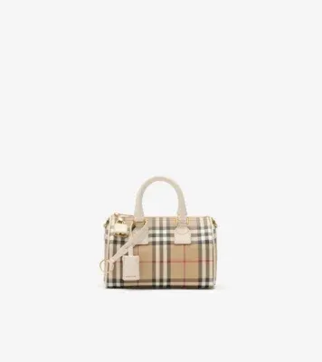 Mini Check Bowling Bag in Vintage check/soap beige - Women, Technical, Cotton