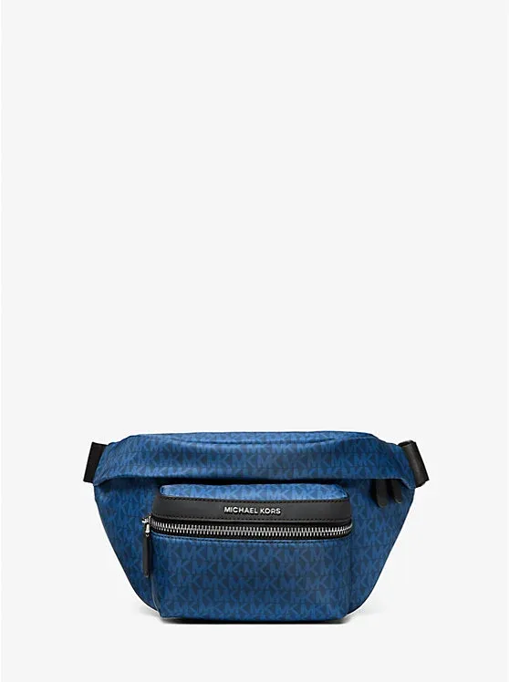 Signature Logo Print Woven Belt Bag