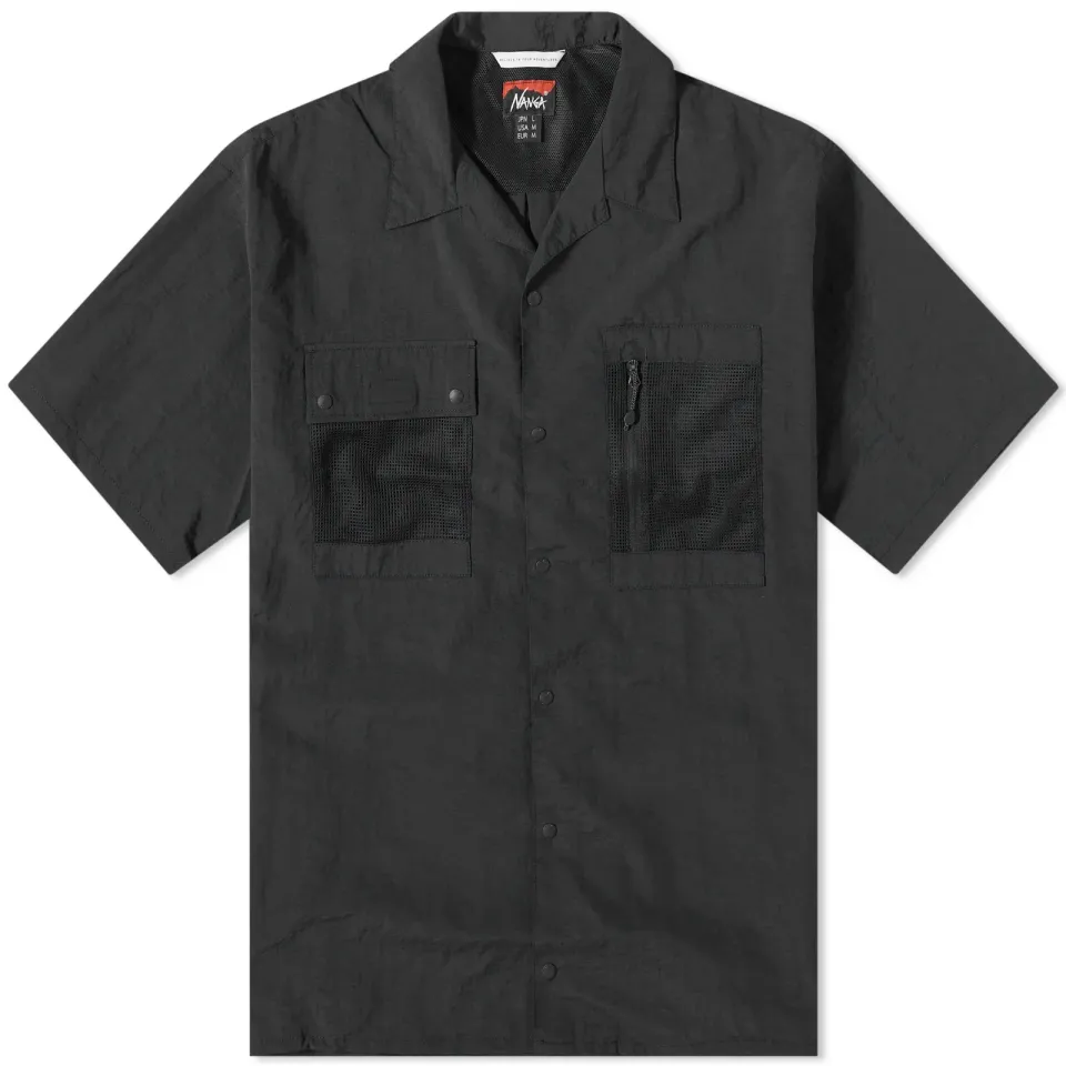 Nylon Tusser Open Collar Shirt