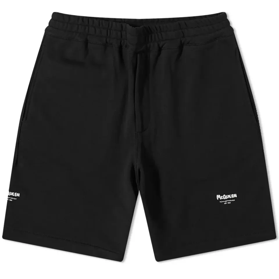 Embroidered Grafitti Logo Sweat Shorts