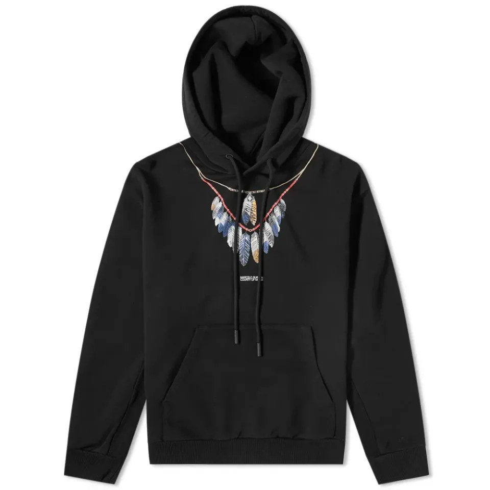 Dbl Chain Feathers Oversized Hoodie