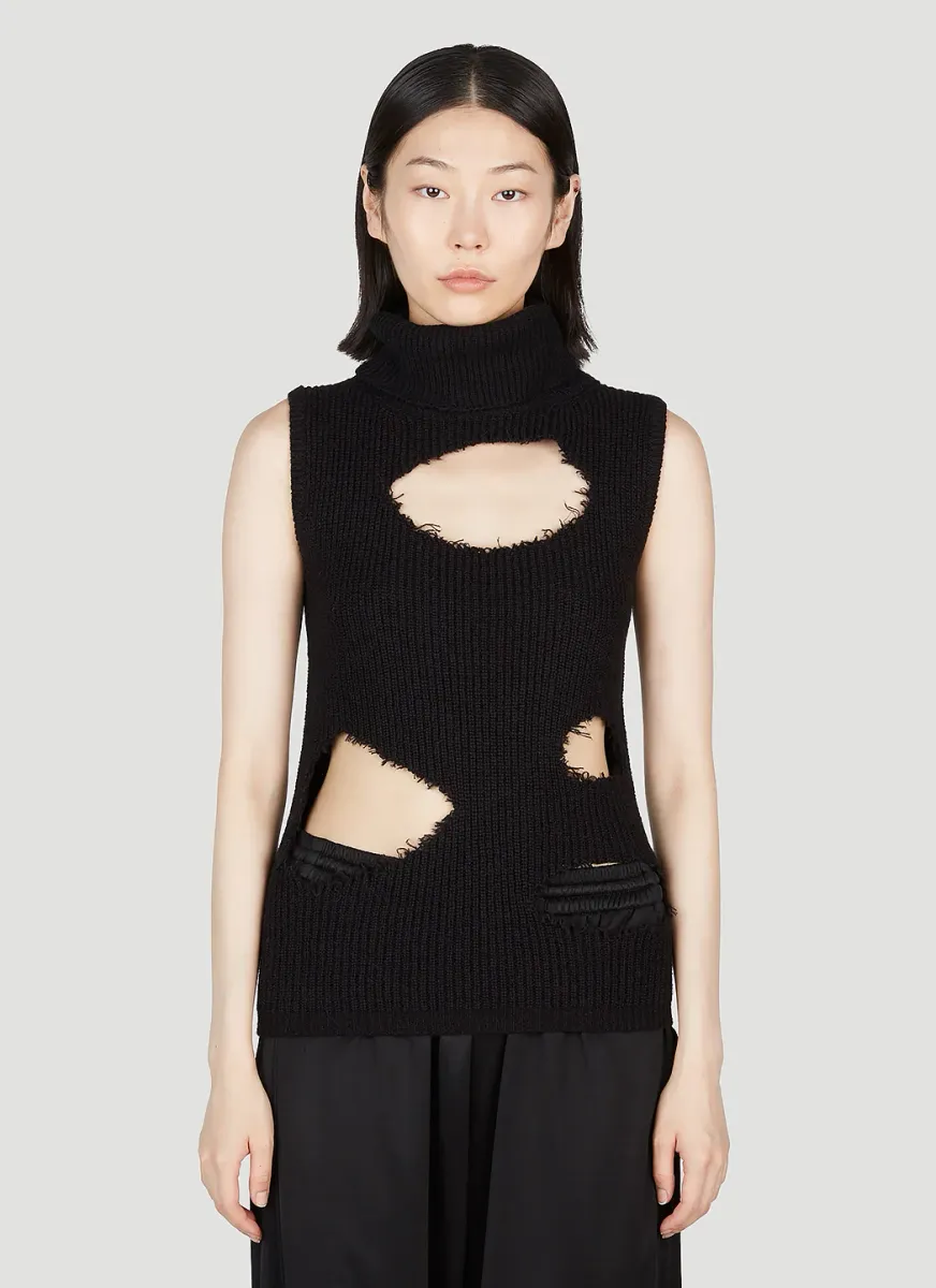 Distressed Roll Neck Sweater