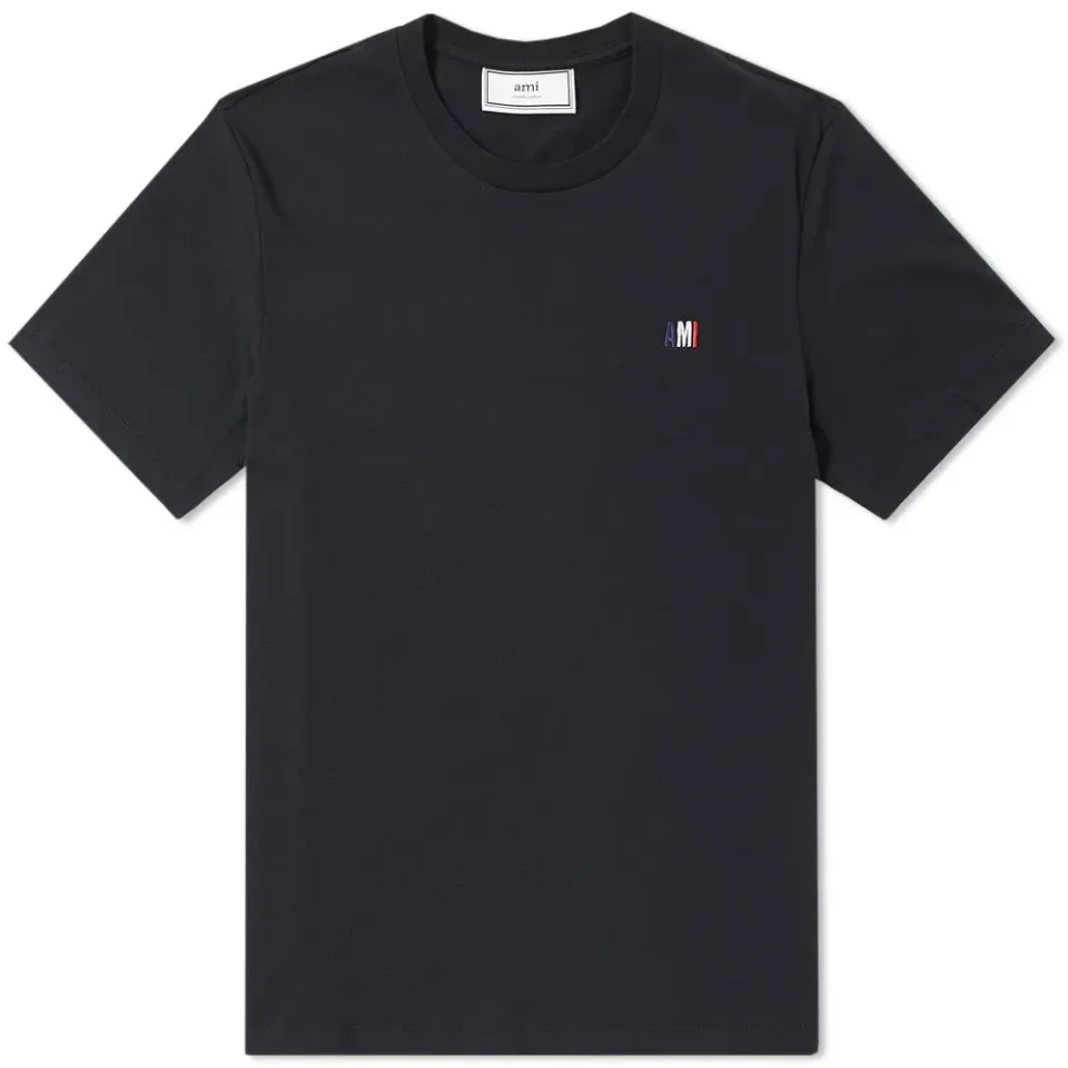 AMI Small Tricolour Logo Tee