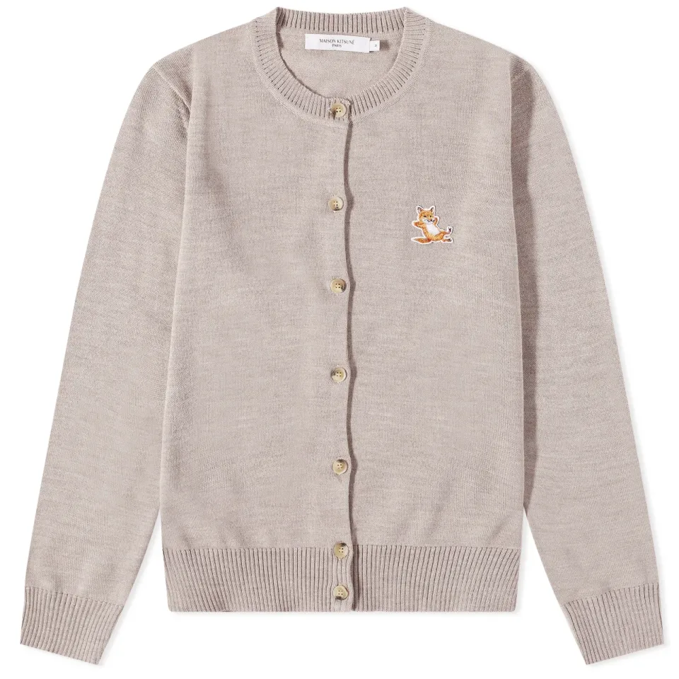 Chillax Fox Patch Adjusted R-Neck Cardigan