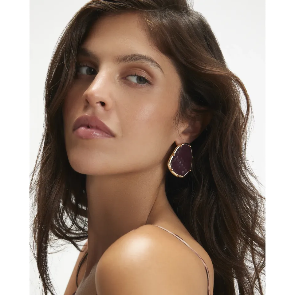 Burgundy Snake Print Earrings