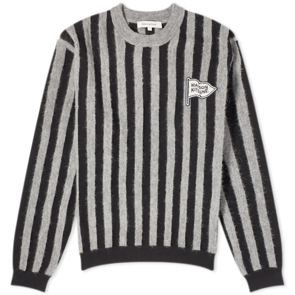 Flag Logo Intarsia Stripe Knit