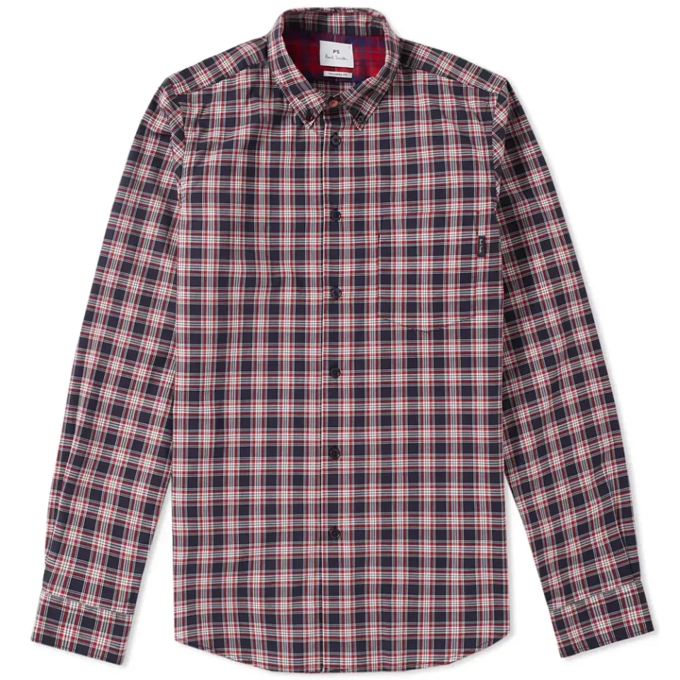 Tailored Fit Button Down Check Shirt