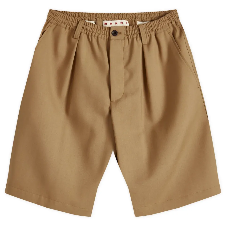 Single Pleat Wool Shorts