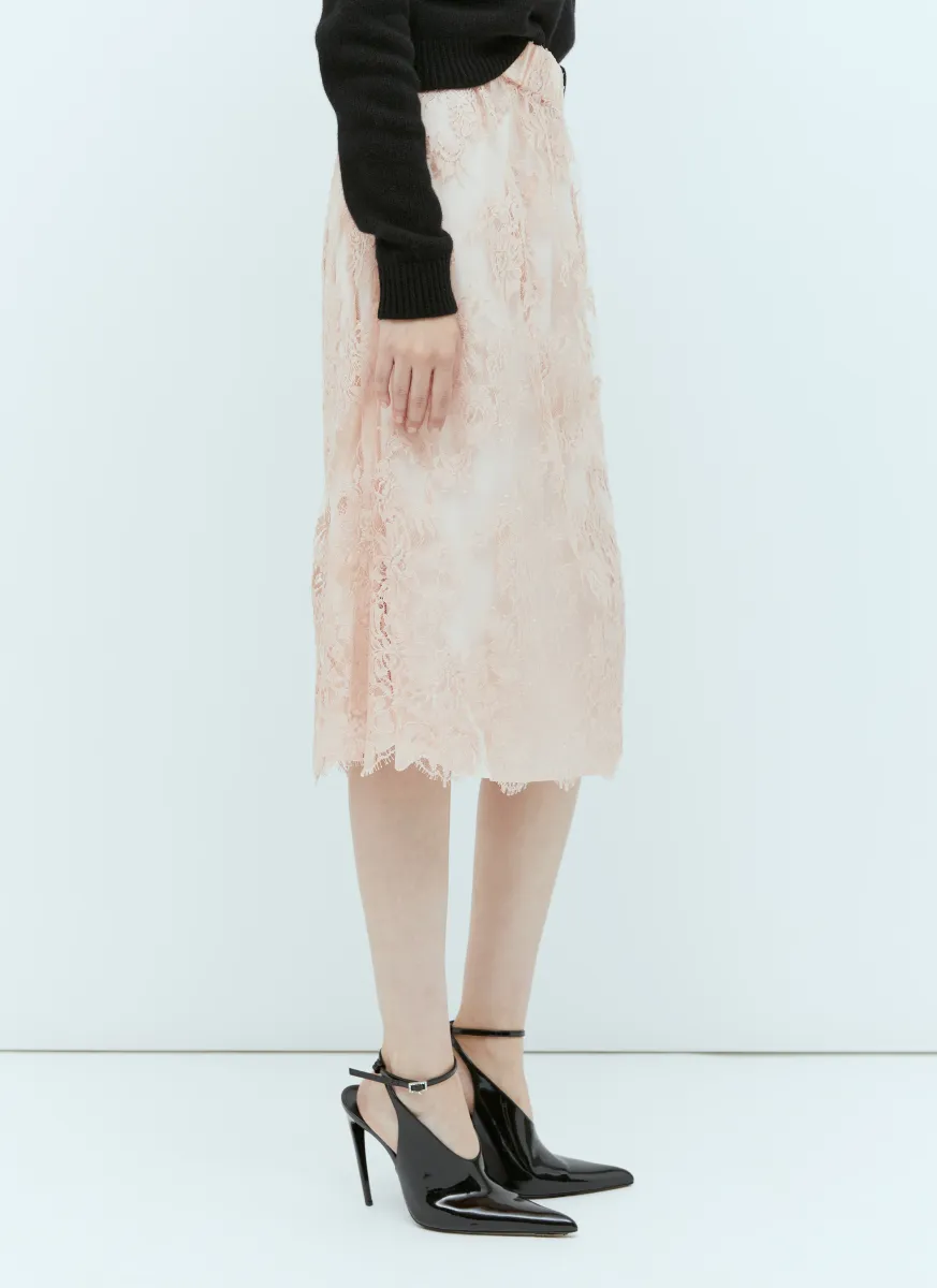 Floral Lace Midi Skirt
