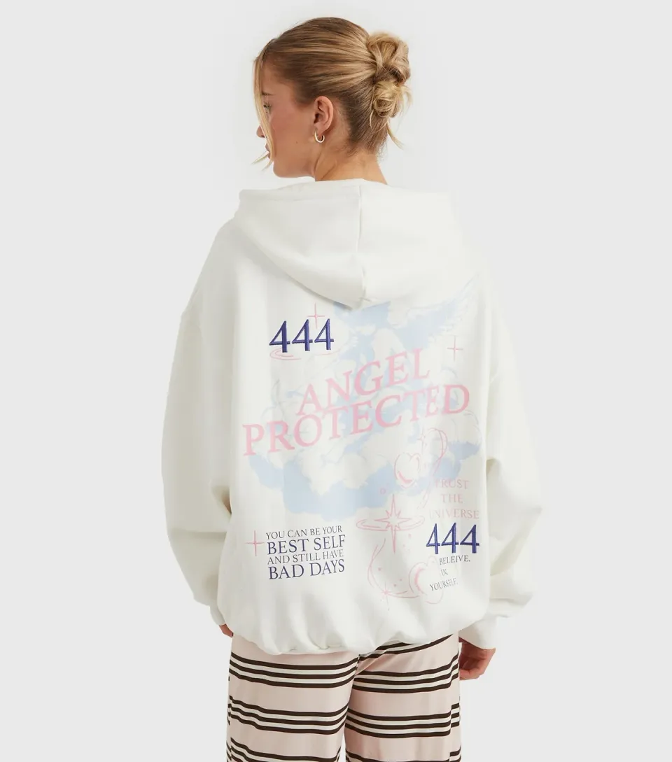 Women's White Angel Protected Hoodie