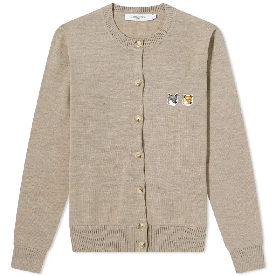 Maison Kitsuné Double Fox Head Patch R-Neck Cardigan