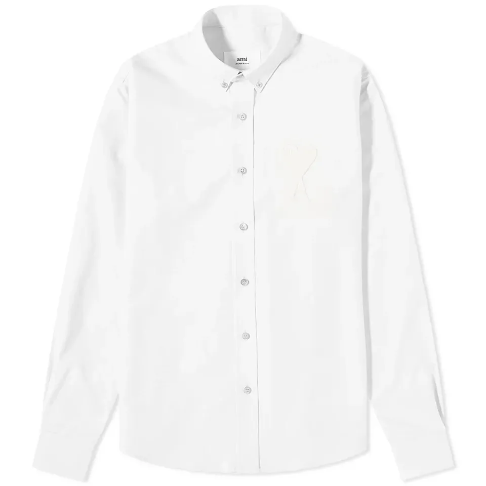 AMI Tonal Heart Oxford Shirt