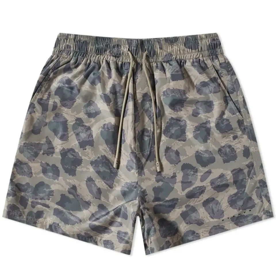 Digital Leopard Print Swim Shorts