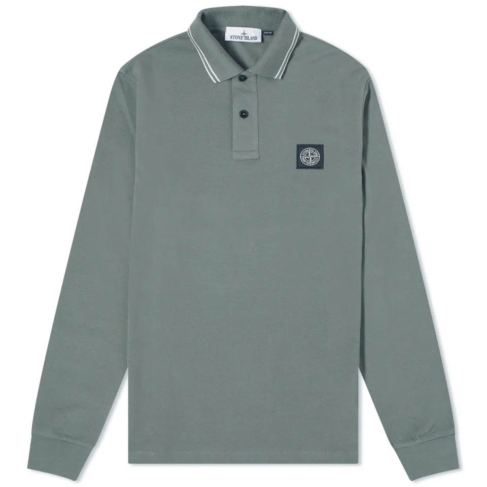 Long Sleeve Patch Polo Shirt