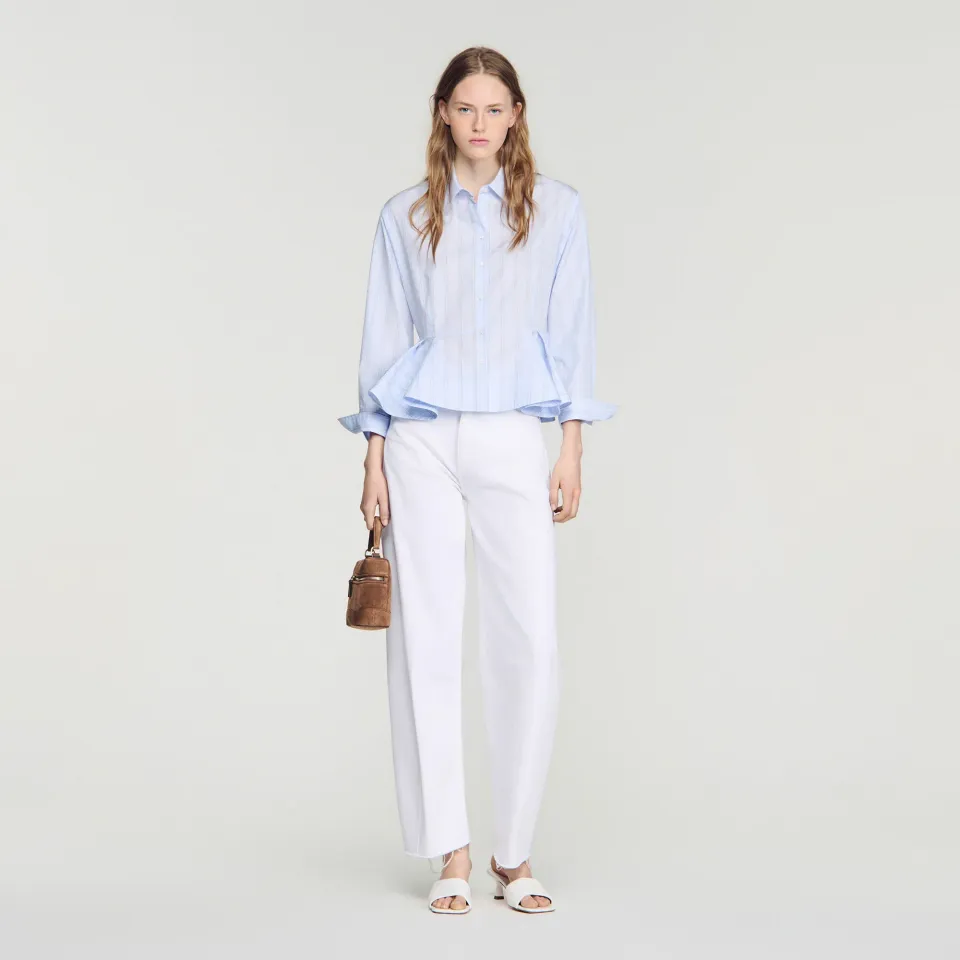 Striped peplum shirt
