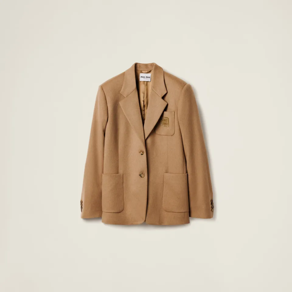 Single-breasted camel-hair jacket