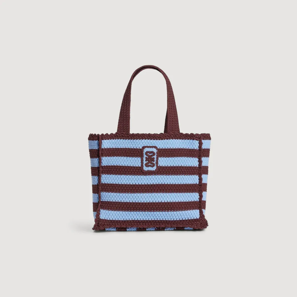 Striped crochet bag