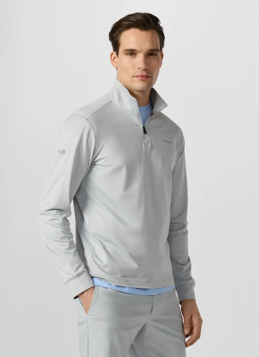 Slim Fit Long Sleeve Quarter Zip Polo
