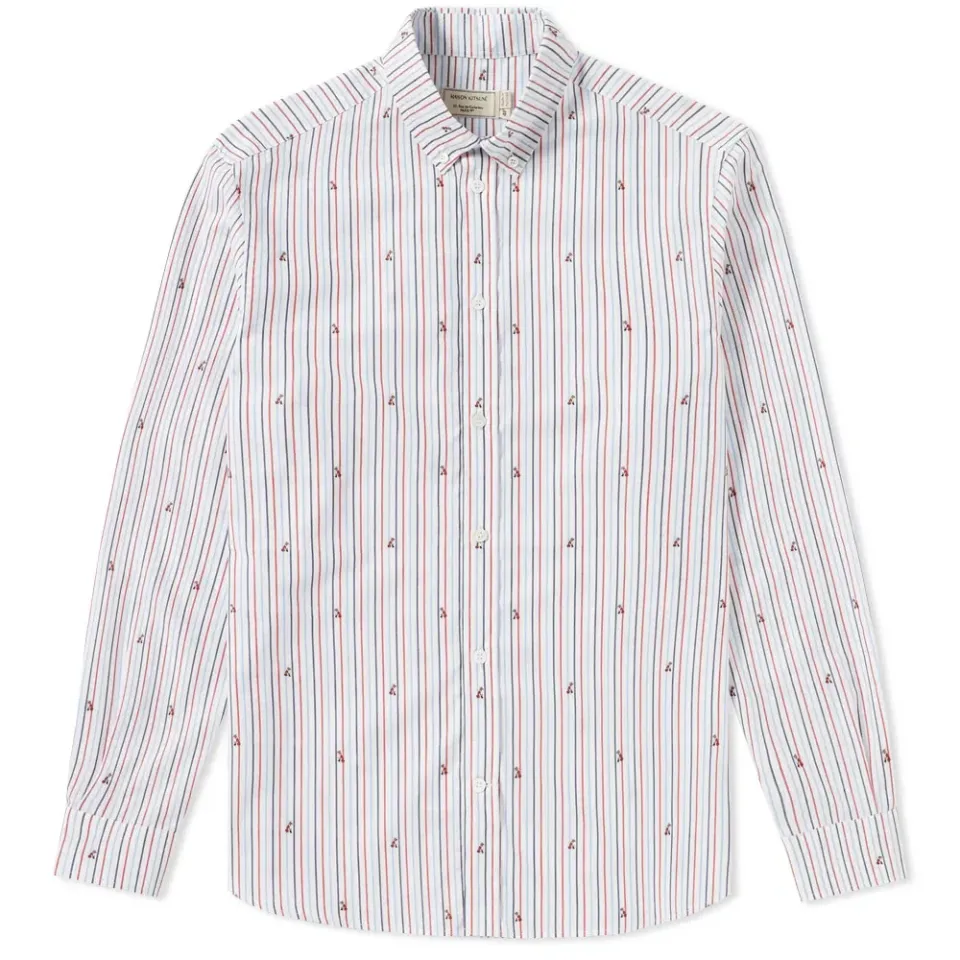 Maison Kitsuné Button Down Fox Jacquard Shirt