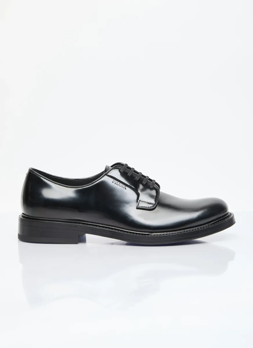 Brushed Leather Lace-Up Shoes