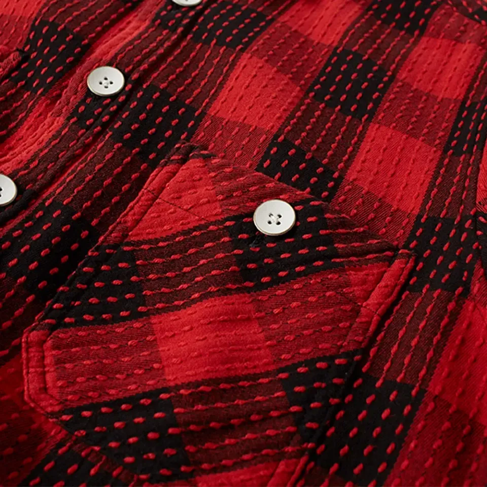 Sasquatchfabrix Sashiko Block Check Shirt