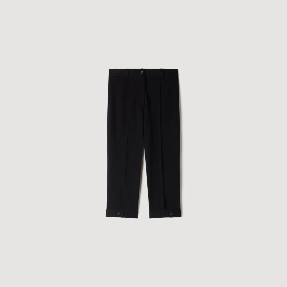 Pleated capri trousers