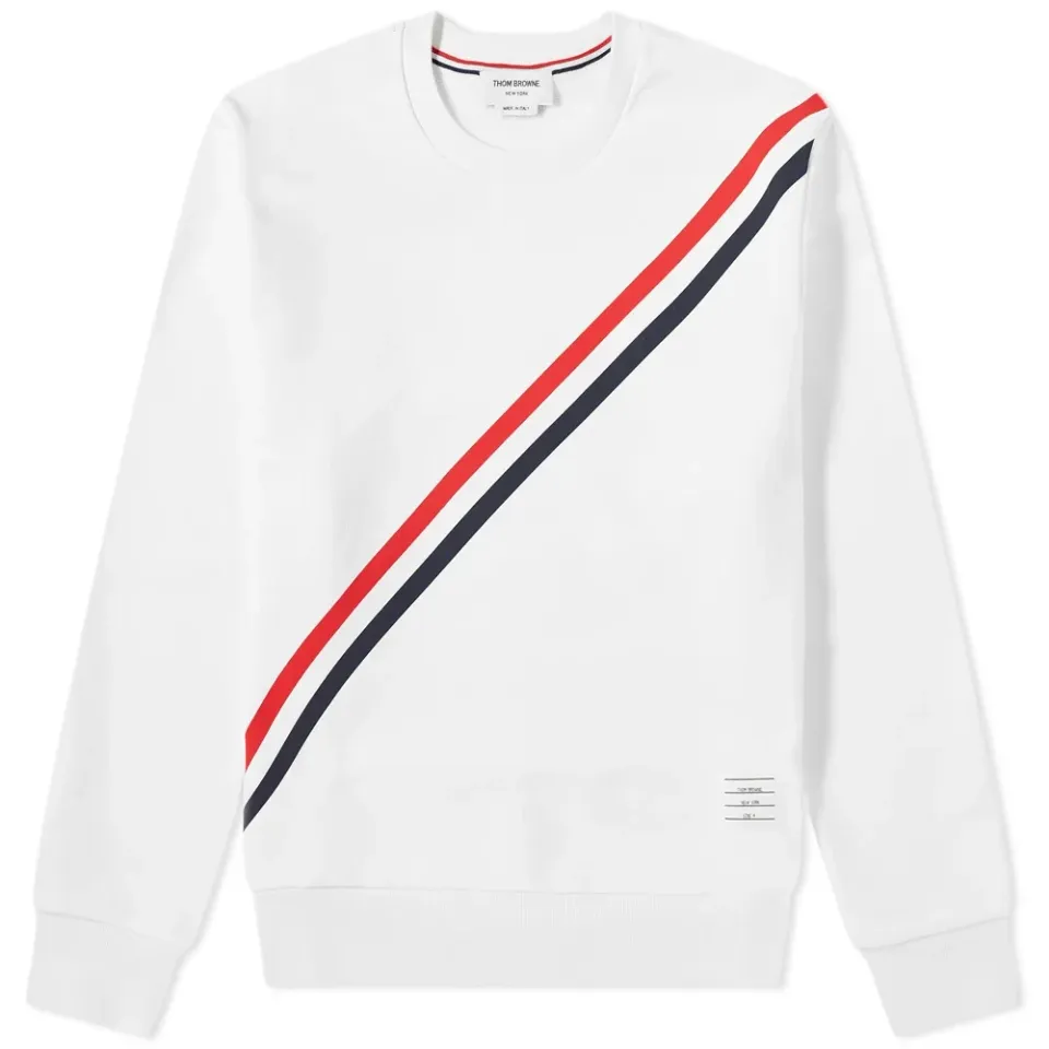 Diagonal Stripe Crew Sweat