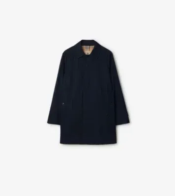 Short Camden Heritage Car Coat in Coal blue - Men, Cotton Gabardine