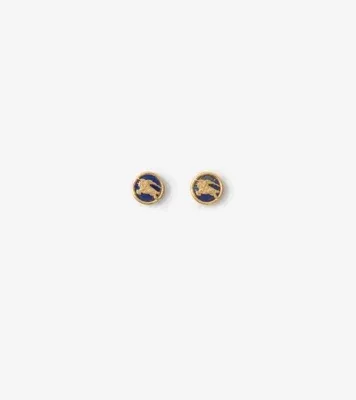 Knight Coin Earrings in Gold/blue